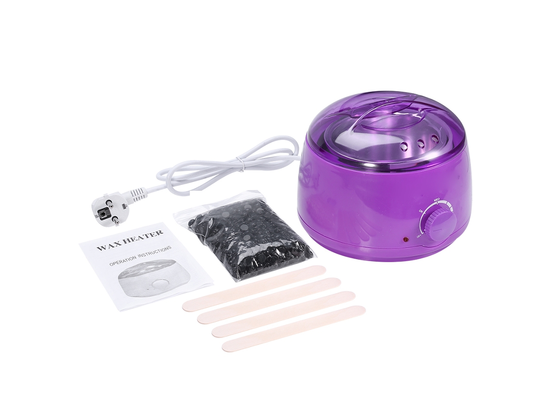 Mini Kit De Calentador De Cera Para Salón Con Cera De Chocolate Y Espátulas.
