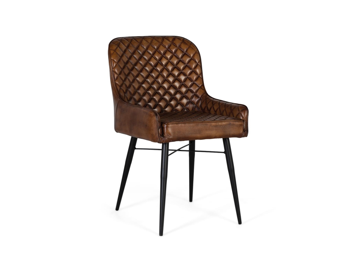 Chaise Longue Antiga Estofada Em Couro Marrom Com Respaldo Tapizado Giner Y Colomer