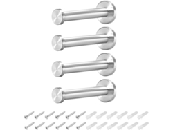 4 Ganchos De Pared Para Ropa, Perchas Individuales Para Toallas, Acero Inoxidable