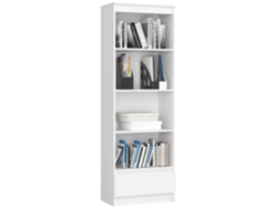 Librería Akord R60 Blanco 60 Cm Fachada Blanco 1 Cajón Frente En Color Blanco 4 Estantes 60x35x180 Cm