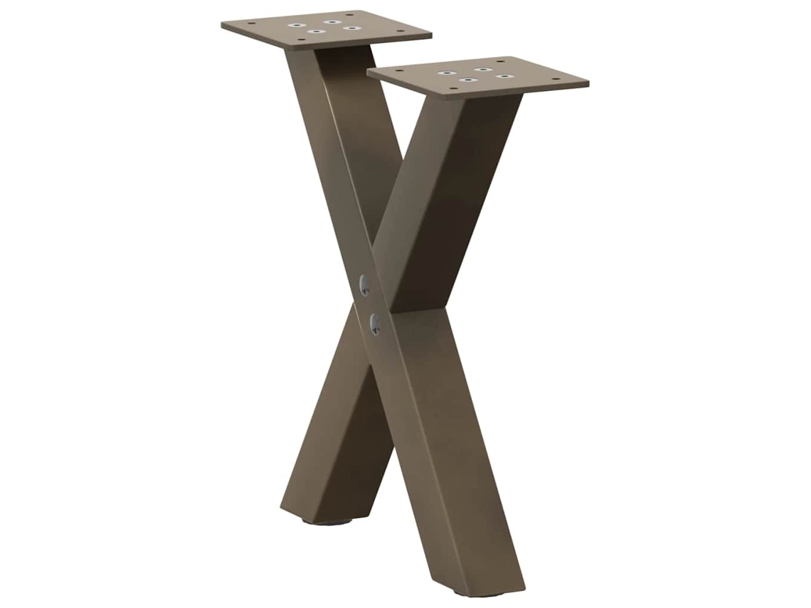 Patas De Mesa Centro Forma X 2uds Acero Natural 37x(30-31) Cm