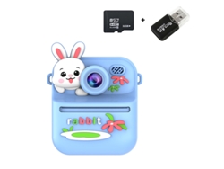 Cámara instantánea Chrui S1, pantalla IPS de 2,4 pulgadas, lente dual, grabadora de video HD (Blue Rabbit)
