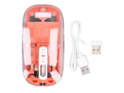 Mouse Sem Fio Bluetooth 2.4ghz 3 Modos Sílencio Dpi Ajustável Transparente Recarregável Para Pc Laptop Laranja