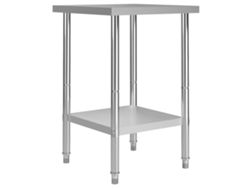 Mesa de trabajo de cocina 60x60x85 cm acero inoxidable DKD HOME DECOR