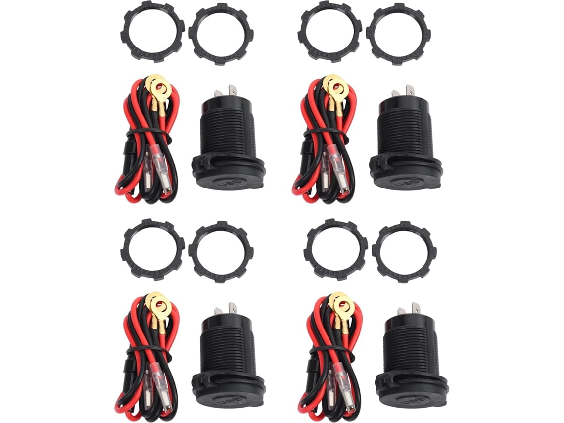 Cargador Doble Para Coche 4x Charge 3.0 Usb 12v 36w Con Interruptor Para Barco, Motocicleta, Camión, Carrito, Campo De Golf.