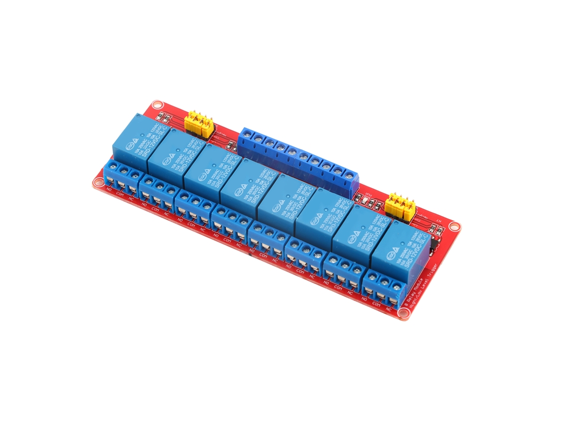 Módulo De Relé Optoacoplador 8 Canales 12v Con Disparo Alto Y Bajo