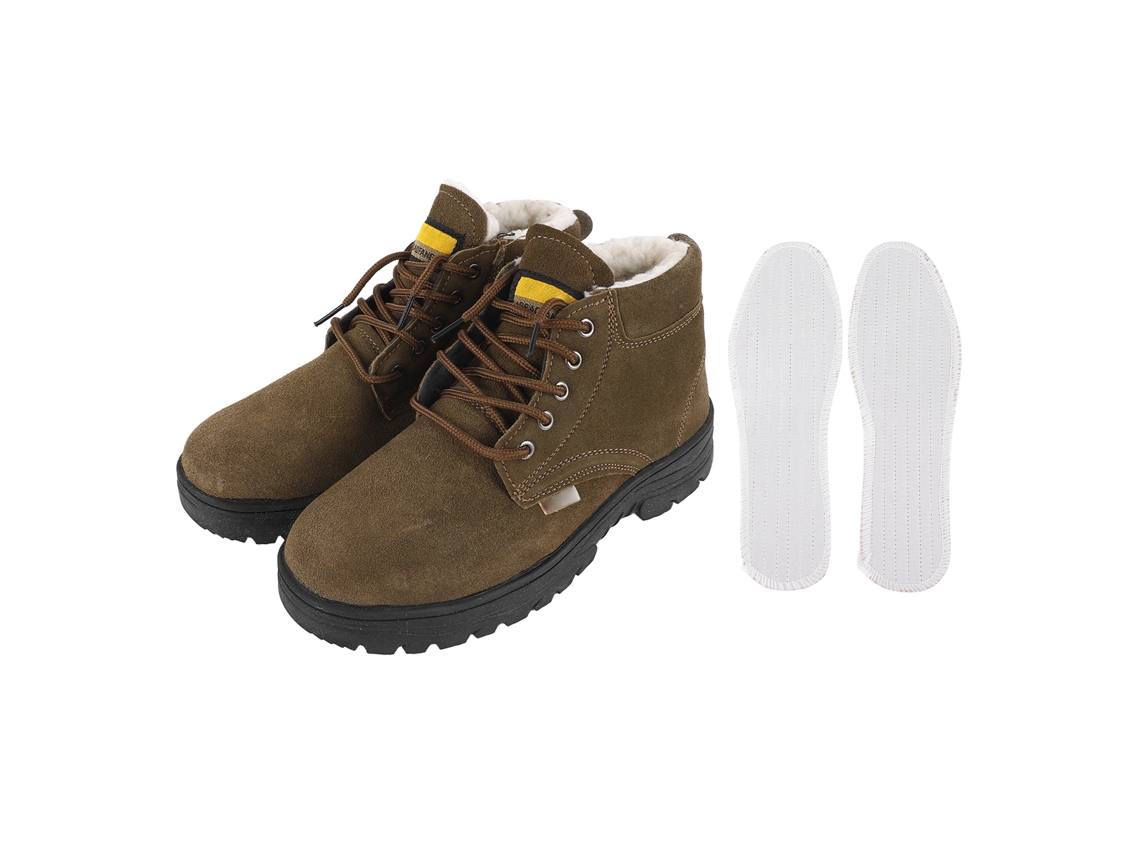 Zapatos de seguridad para hombre, acolchados, de caña alta y gruesos, antiaplastamiento y anticorte, para invierno.