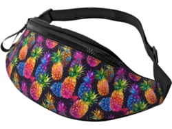 Riñonera con estampado de piñas tropicales, sin marca.