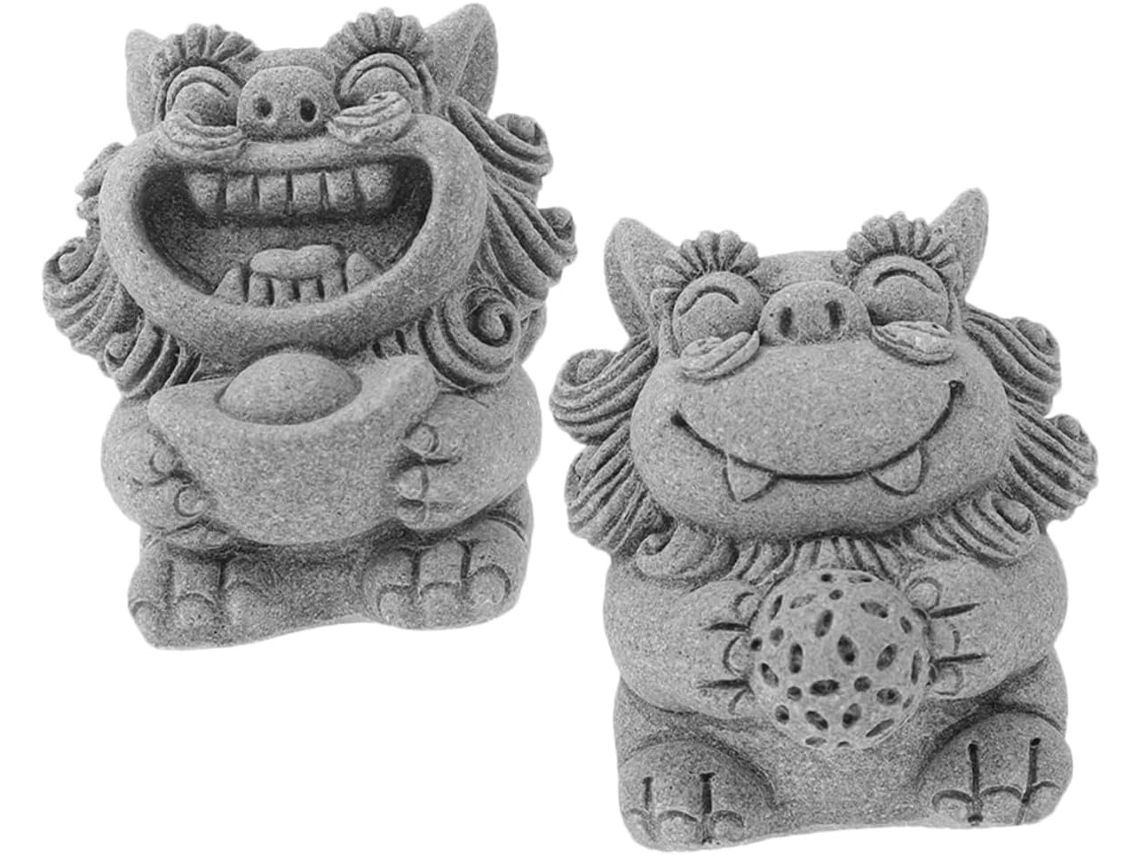 Estatua León 2 Piezas, Decoración, Figuras Adorno Artesanal, Hogar, Pequeña,
