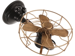Ventilador de hierro forjado de estilo vintage, ventilador de mesa de estilo retro en color cobre antiguo.