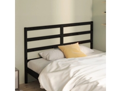 Cabecero De Cama Madera Maciza De Pino Negro 146x4x100 Cm