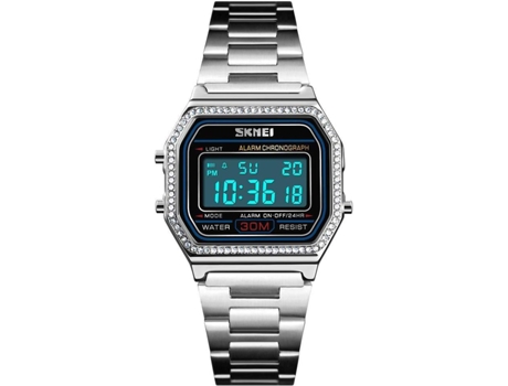 VEANXIN Reloj digital Reloj electrónico LED resistente al agua con correa de acero inoxidable cuadrada-oro rosa