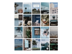 20 Folhas Adesivos De Manual Fotografia De Rua Estilo Decoração Papel Diário Decorativo Planejador Decalques Scrapbook Papel Azul