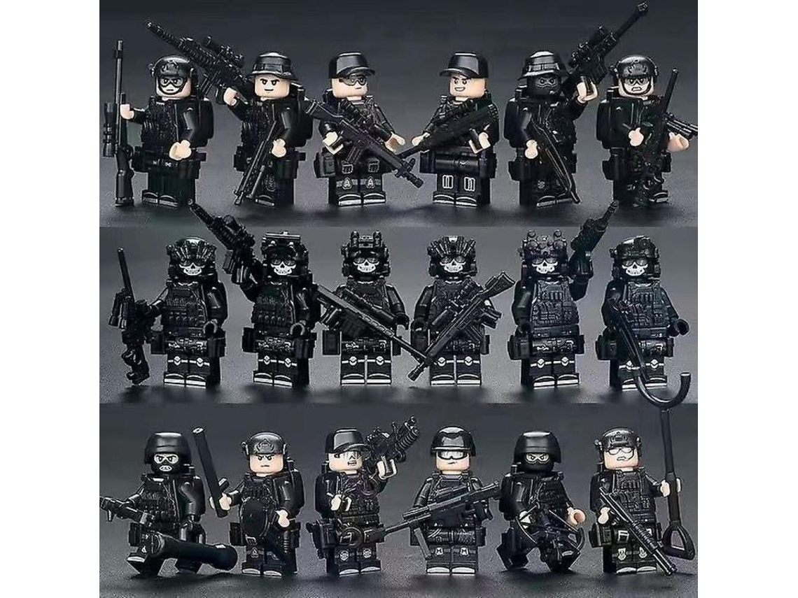 2026-11509-figuras Militares Policía Especial Bloques De Construcción 18 Piezas Juguete Compatible Abs Niños Regalo Tipo B