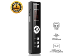 Grabadora Lcd Recargable Digital Con Micrófonos Estéreo Grabación Hd Con Activación Por Voz