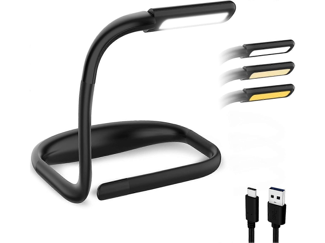 Rebe-luz De Lectura Para Cuello, Lámpara Recargable Con 3 Modos De Color Y 270° Rotación Para Leer En La Cama De Noche