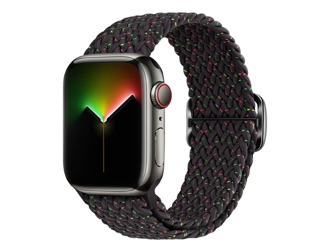 Correa Apple Watch 41mm 40mm y 38mm Nylon Trenzado Transpirable Negro multicolor AVIZAR