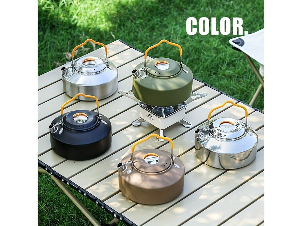 Plateado Brillante Juego Utensilios Cocina Camping Senderismo Picnic Barbacoa Olla Portátil Exteriores Hervidor Sartén Tazón Equipo