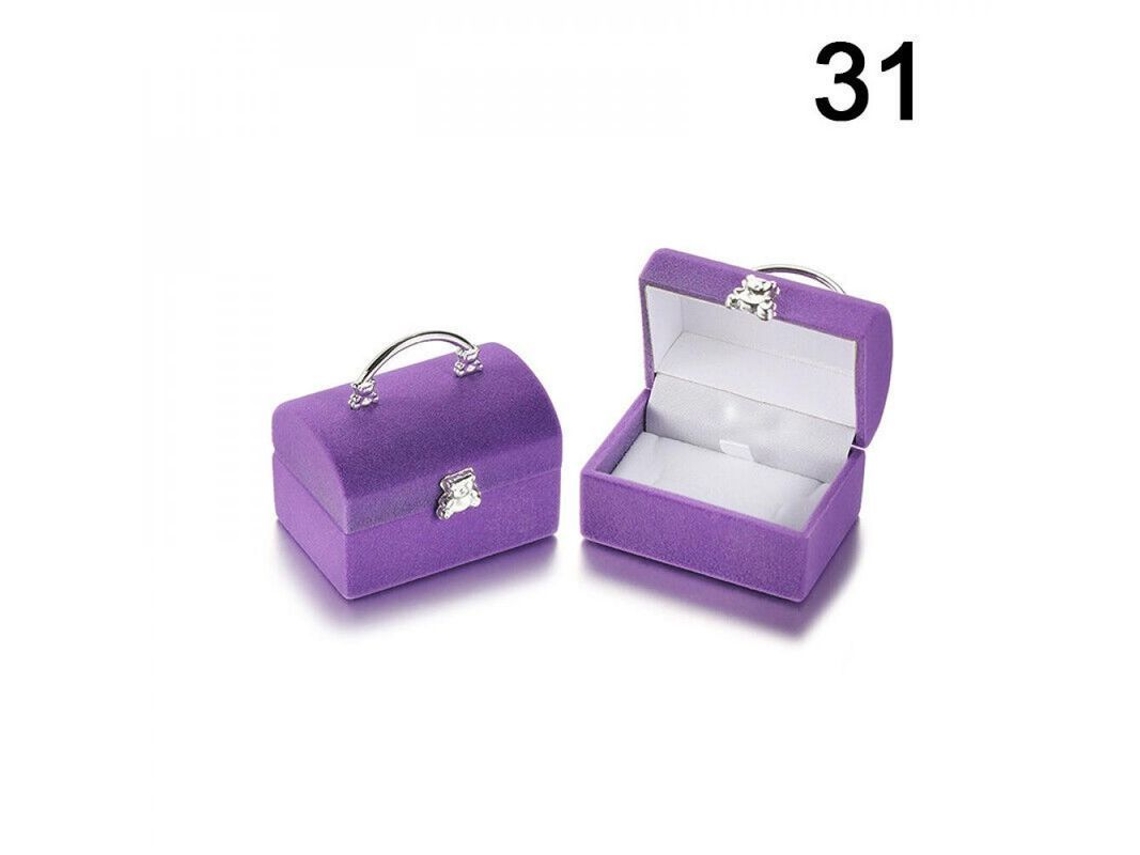 Caja De Joyería De Terciopelo Para Anillos De Boda, Aretes, Collares Y Pulseras, Regalo Elegante Y Práctico 31
