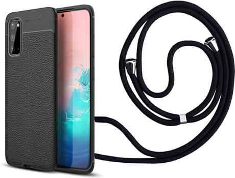 Funda Samsung S20 Rugged Leather con Collar Negro