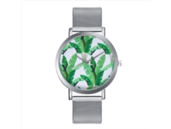Reloj De Pulsera De Aleación Para Mujer Con Esfera Analógica Redonda Y Movimiento De Cuarzo Plateado.