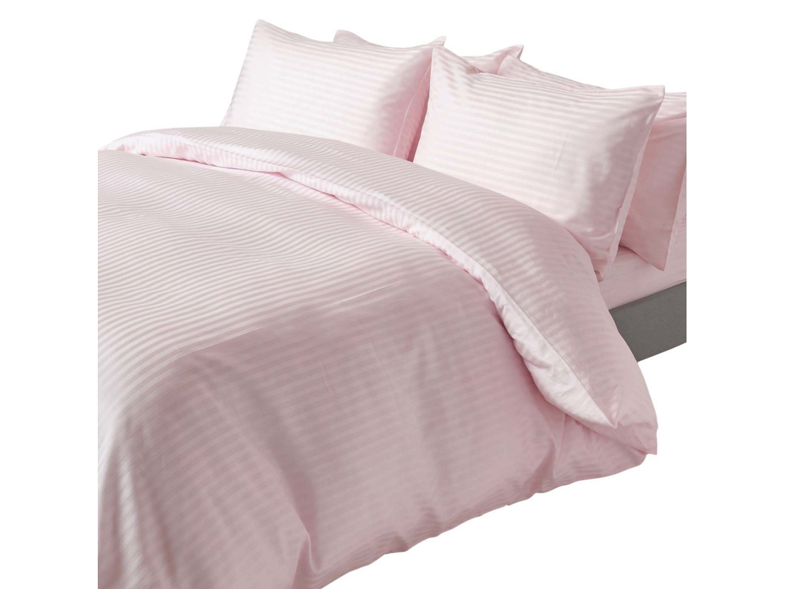 Homescapes Dusky Pink Violet Egyptian Cotton Duvet Cover And Pillowcases 330 Tc, Super King