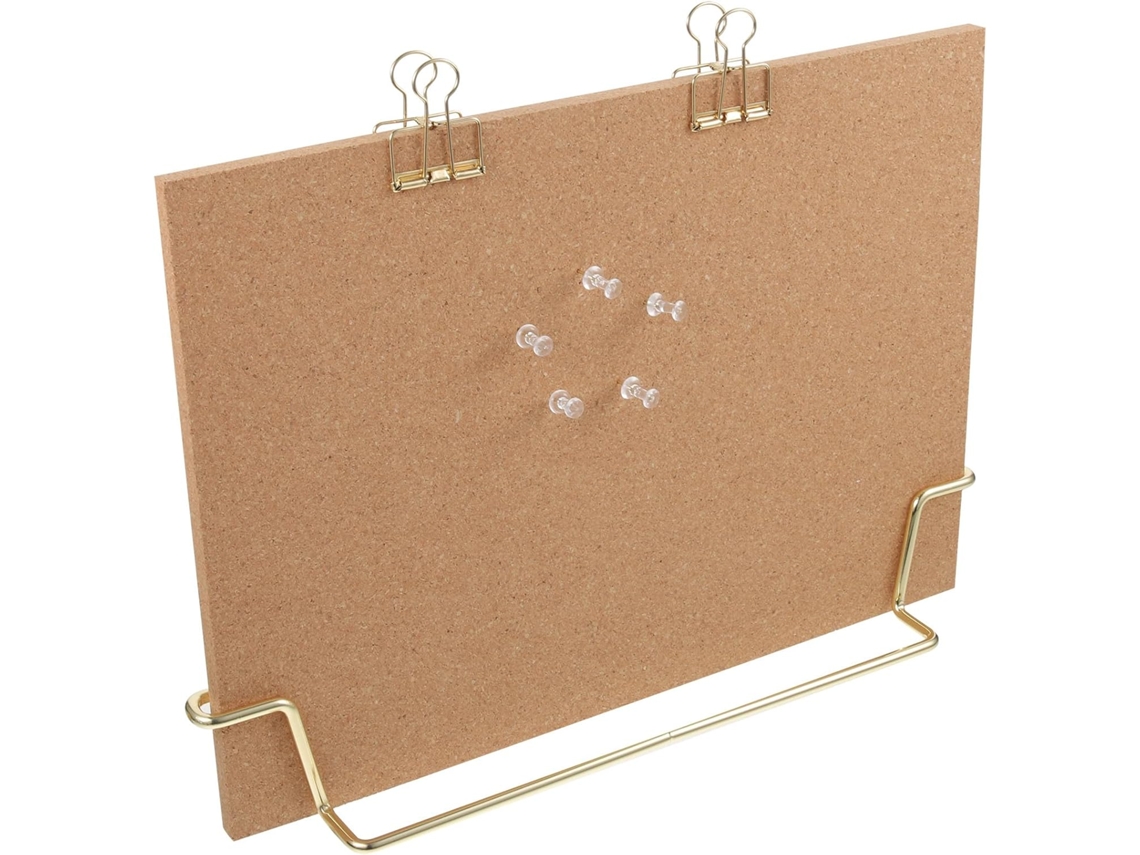 Besportble Tablero De Anuncios De Corcho Healeved Con Base Dorada Y Notas Versátil Para Pared 32 X 1 Cm - O...