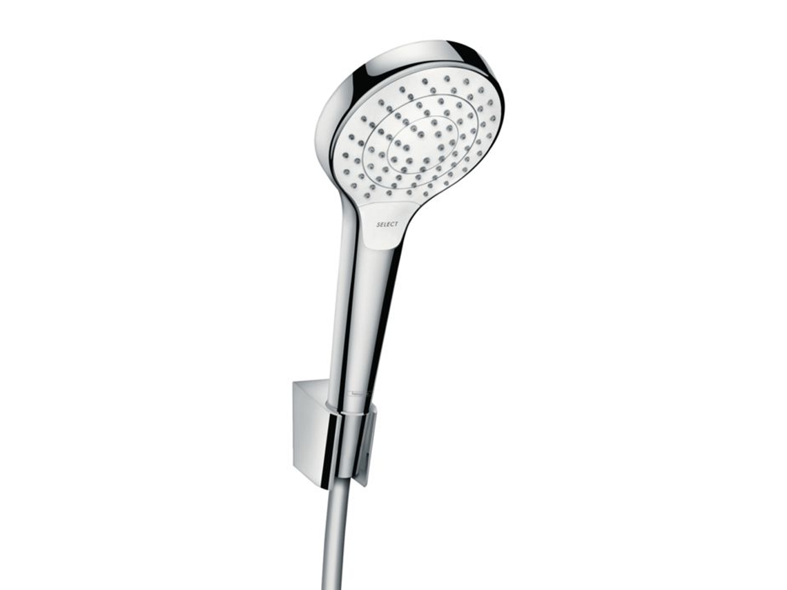 HANSGROHE Porter Set Croma Select S Juego de soporte de pared con teleducha Vario y 1 flexo de ducha 60 m, blanco/cromado 26411400