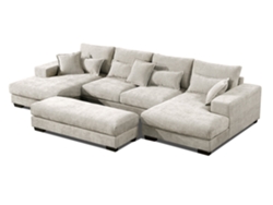 Sofá cama esquinero Kim Mega Chaise Longue, 368 cm, beige