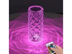 2026-lâmpada De Mesa De Cristal Led Romântica Rosa Diamante 16 Cores Mudanças Com Controle Remoto E Tático