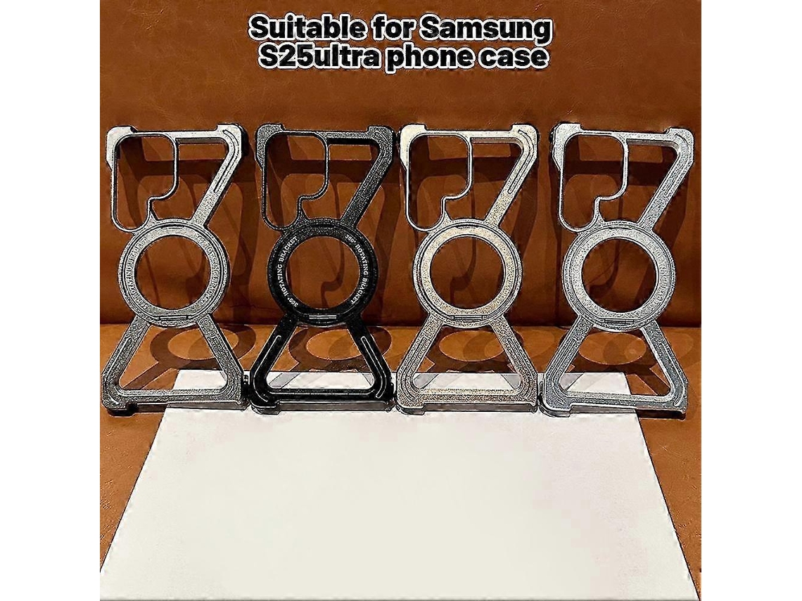 Black2026 For Samsung S25u Metal Bezel-less Skeleton Half Wrap Phone Case