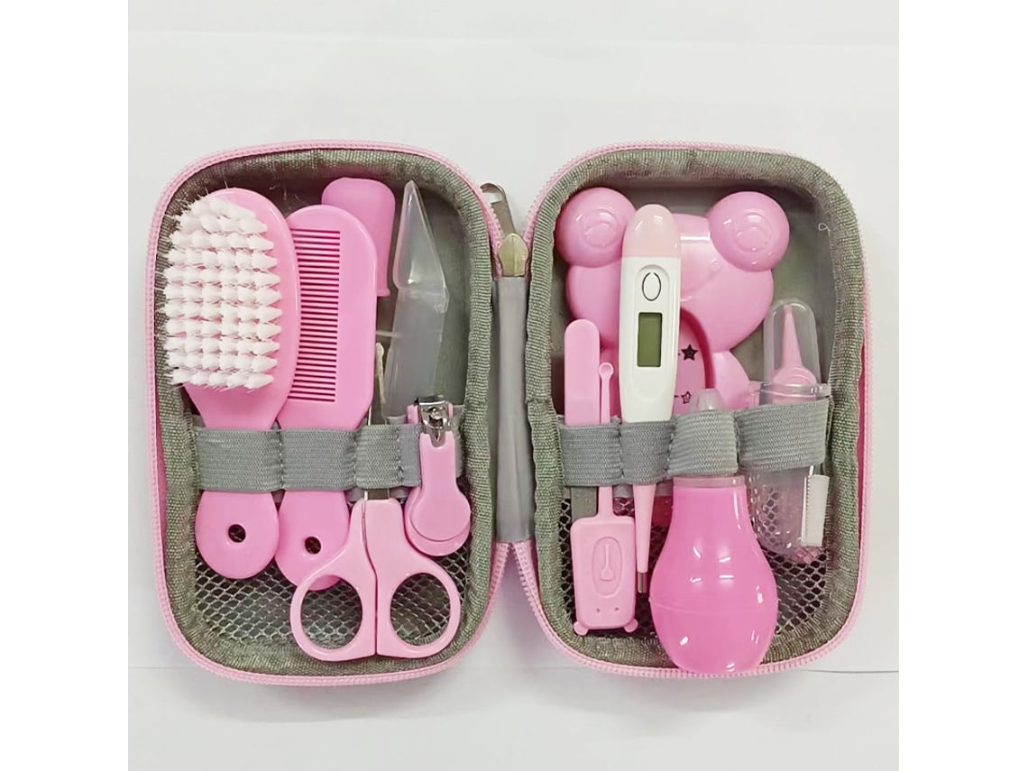 Kit De Cuidado Y Seguridad Para Bebés, Que Incluye Cepillo Para El Cabello, Cortaúñas, Aspirador Nasal, Etc. - Rosa