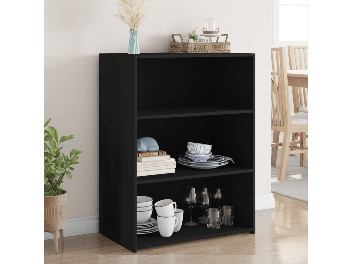 Aparador De Madera De Ingeniería Negro 70x41x93 Cm