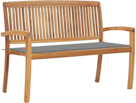 Banco de exterior VIDAXL Gris Teca (128.5x57.5x90 cm)
