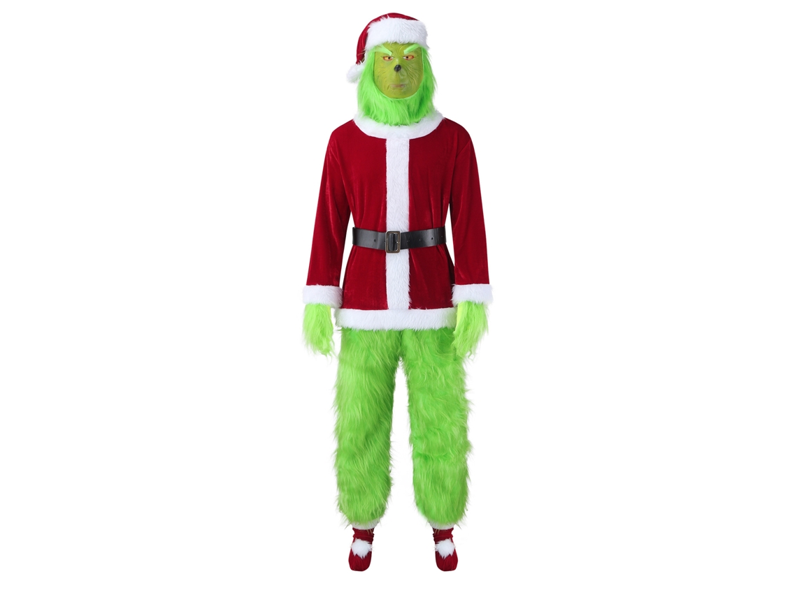 Cosplay Papai Noel O Grinch O Monstro Peludo Verde O Conjunto de Performance de Festa Do Grinch 2Xl