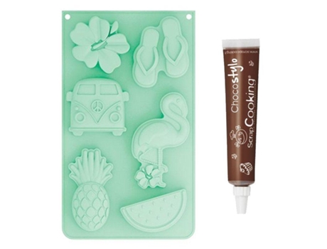 Molde de silicona Verano + Tubo de chocolate para decorar