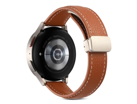 Correa de piel auténtica liberación rápida de 22mm con hebilla para Realme Watch 3/Huami Amazfit GTR 4/GTR 4 Pro - castaño