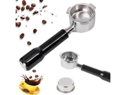 JILLIOPER Portafiltro sin fondo para cafeteras espresso, portafiltro de acero inoxidable de tres asas de 51 mm con diseño sin fondo y mango ergonómico, mejora l
