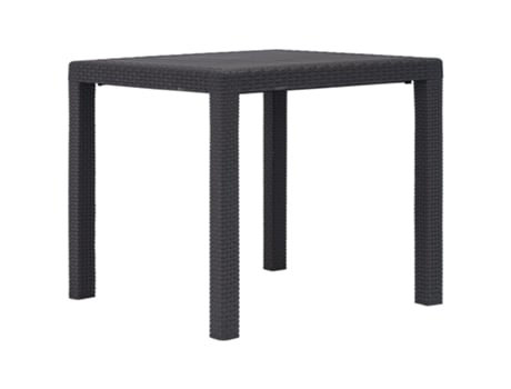 MAISON EXCLUSIVE - Mesa de jardín de plástico aspecto ratán marrón 79x79x72 cm
