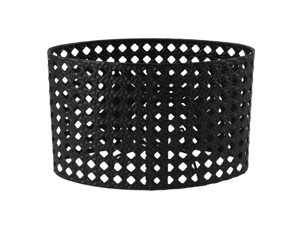 Lámpara De Mesa Ovalada De Hierro Con Grabado Calado, Compatible Con Bases E27 Y E14, Color Negro.