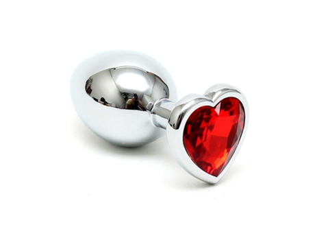 VPMKP-Plug Anal Acero Inox Cristal Corazón Rojo BONDAGE PLAY