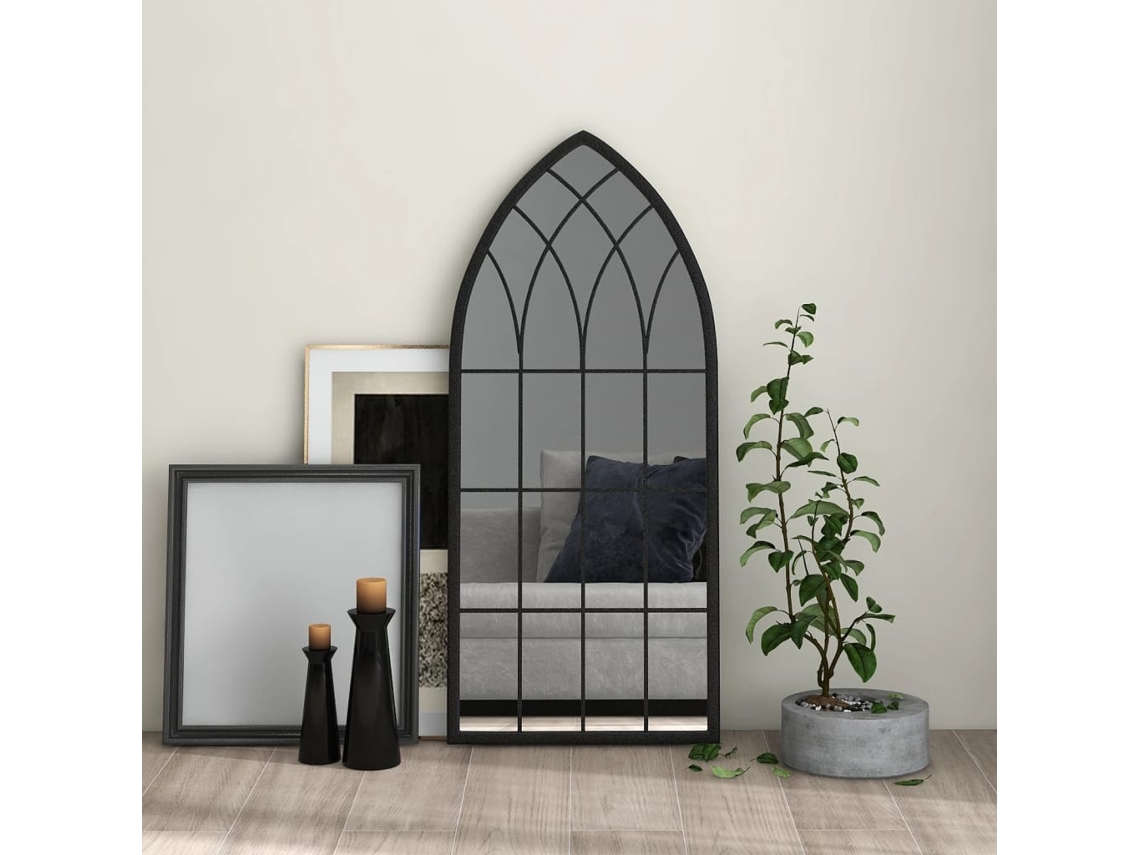 Espejo Hierro Negro Para Uso Interior 100x45 Cm