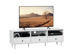 Mueble Tv 75 Pulgadas 3 Cajones 3 Compartimentos Blanco