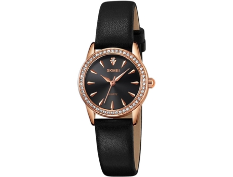 VEANXIN Relojes de pulsera de diamantes de acero inoxidable resistentes al agua para mujer-oro rosa