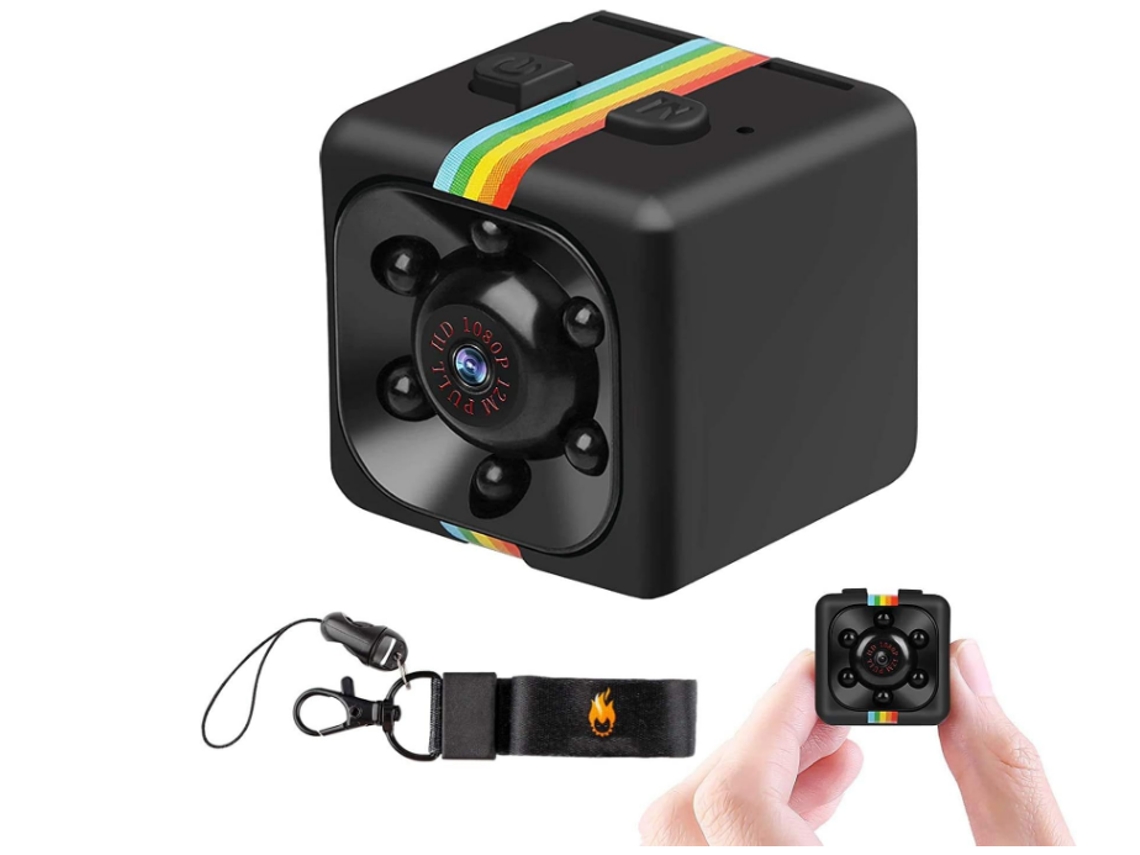 Mini cámara espía oculta Bestvite HD 1080P con visión nocturna inalámbrica sin Wi-Fi (negra)
