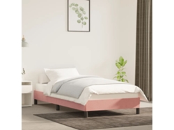 Estructura De Cama Sin Colchón Terciopelo Rosa 80x200 Cm