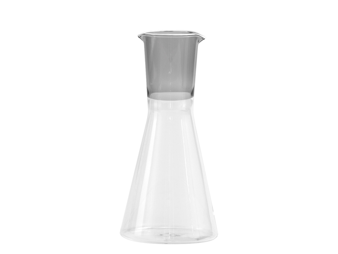 Elegante tarro bicolor color azafrán de la colección Classy, fabricado en vidrio de borosilicato con interior transparente, textura delicada y un diseño geométrico elegante y moderno.