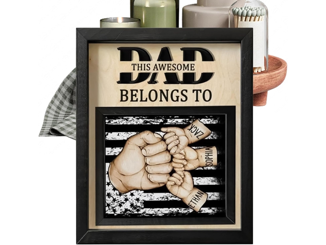 Marco de fotos de madera, regalo, recuerdo, decorativo, marco de 20-15 cm, pieza para el Día del Padre, arte, mesa, X cm, GOKOCO