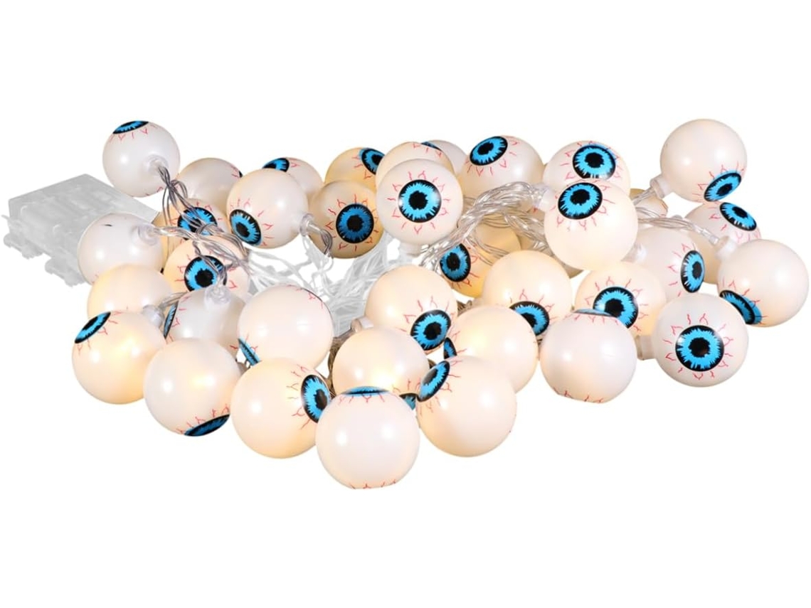 Lámpara LED de Halloween con forma de ojo, 1 metro de largo, resistente al agua, ideal para fiestas y eventos. Gokoco