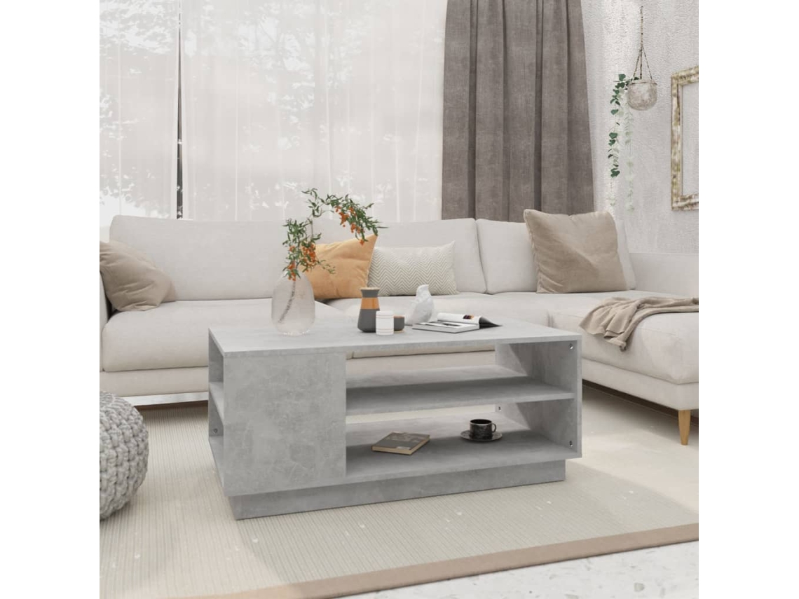 Mesa de Centro Apoyo 102X55X43 cm Aglomerado Gris Cemento